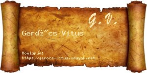 Gerócs Vitus névjegykártya